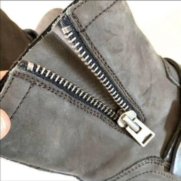 Allsaints Classic Leather Motorcycle Biker Boots EU 37/US 6 Gray Moto - Picture 11 of 16